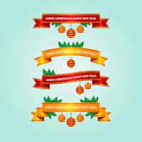 Free vector flat design christmas ribbon collection