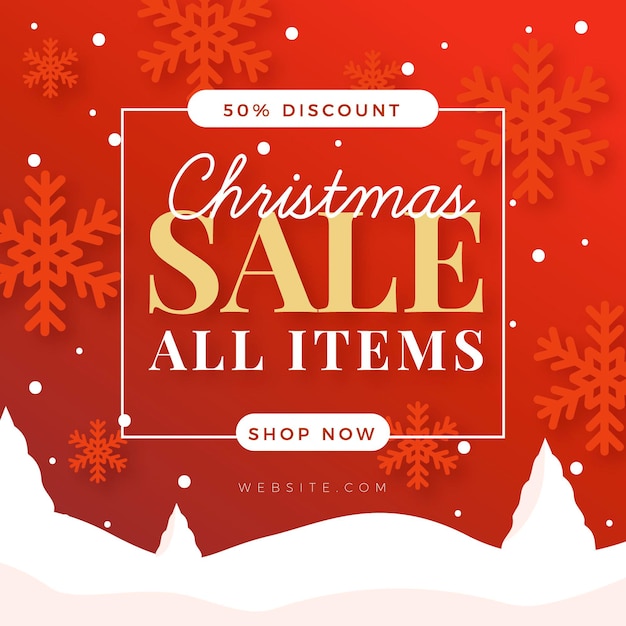 Free vector flat design christmas sale banner