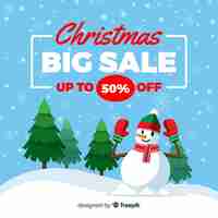 Free vector flat design christmas sale concept