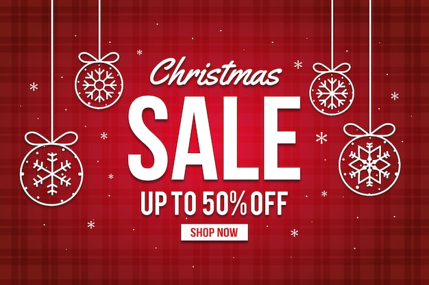 Flat design christmas sale concept