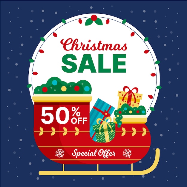 Free vector flat design christmas sale concept