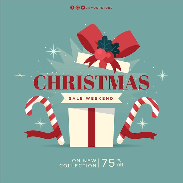 Free vector flat design christmas sale