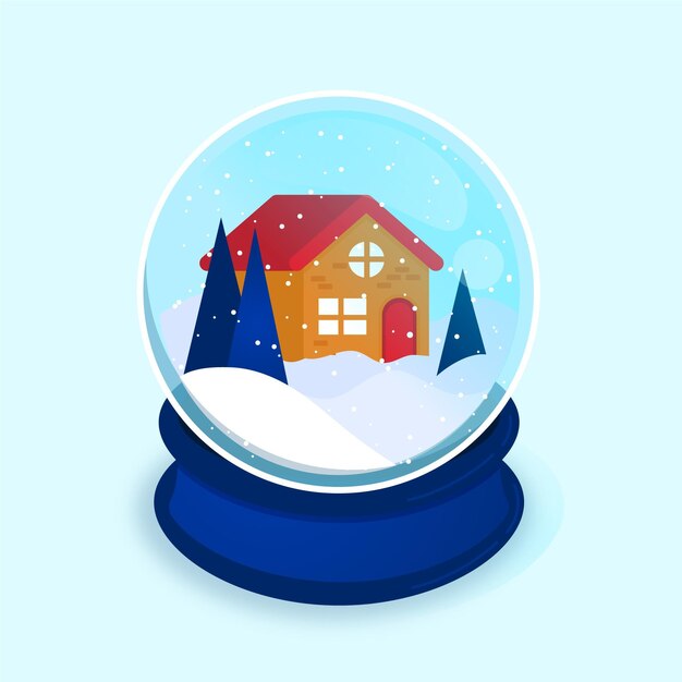 Free vector flat design christmas snowball globe