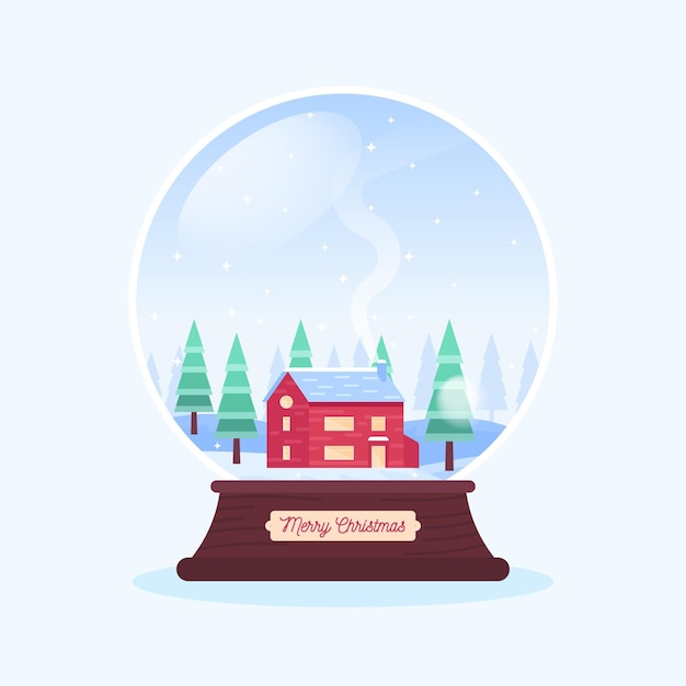 Free vector flat design christmas snowball globe