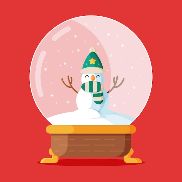 Free vector flat design christmas snowball globe