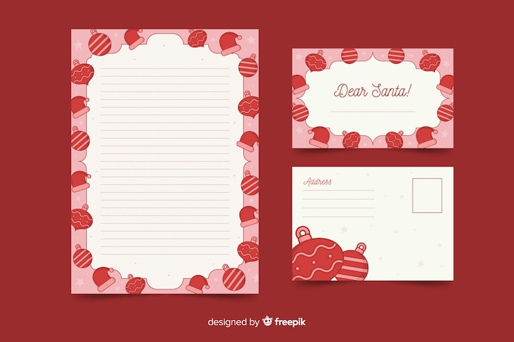 Free Vector flat design of christmas stationery template