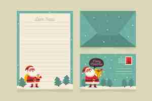 Free vector flat design christmas stationery template