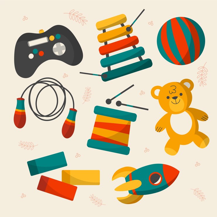 Free Vector flat design christmas toys collection