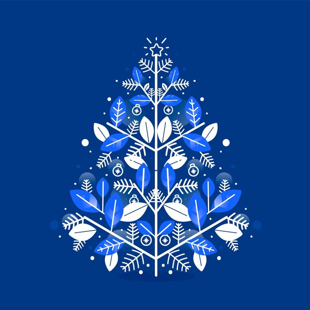 Free vector flat design christmas tree illustration