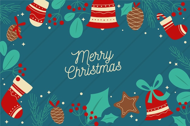 Free vector flat design christmas wallpaper