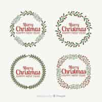 Free vector flat design christmas wreath collection