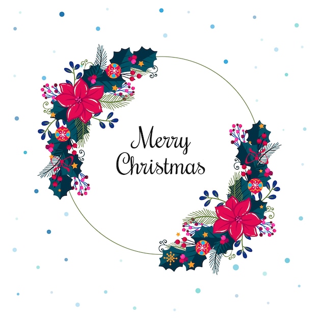 Flat design christmas wreath concept