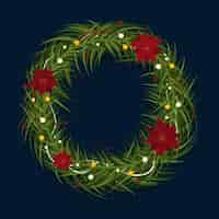 Free vector flat design christmas wreath