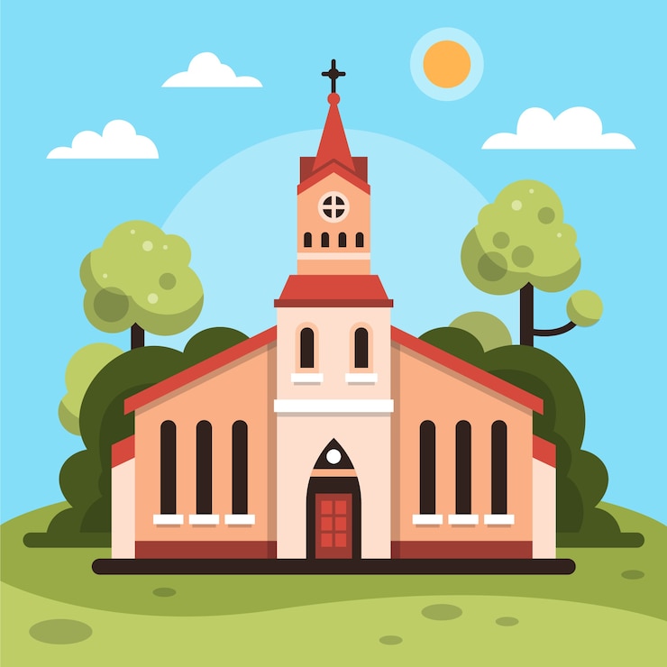 Free Vector flat design church building illustration
