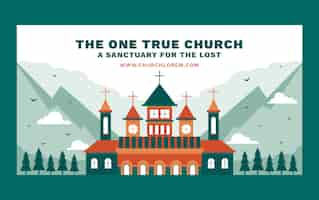 Free vector flat design church facebook post