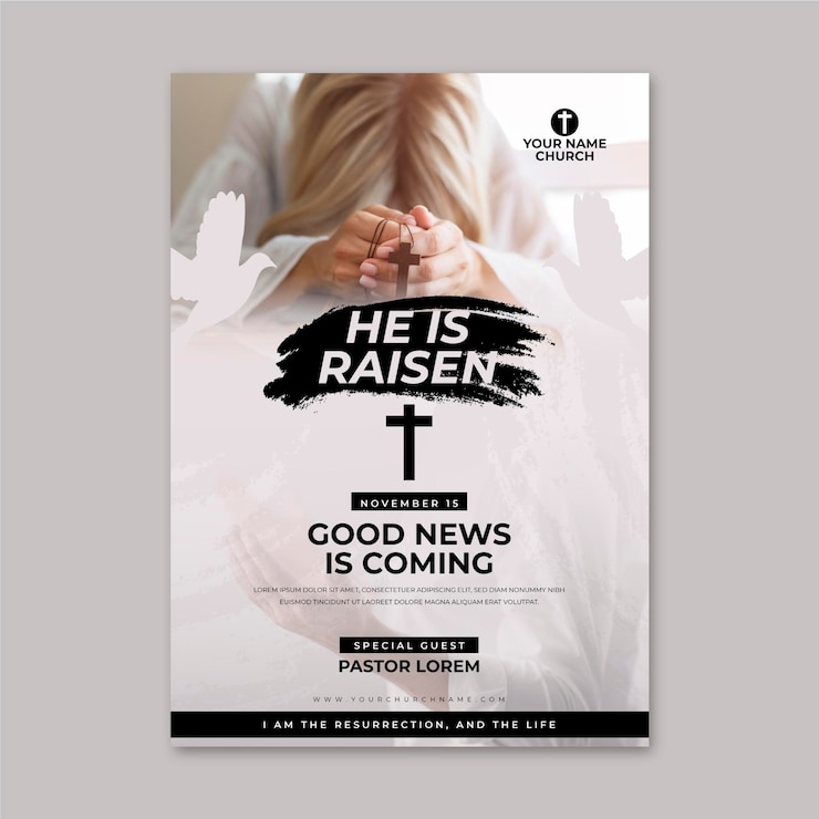 Free Vector flat design church flyer ready to print