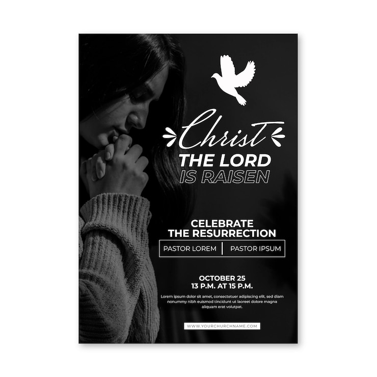 Free Vector flat design church flyer ready to print