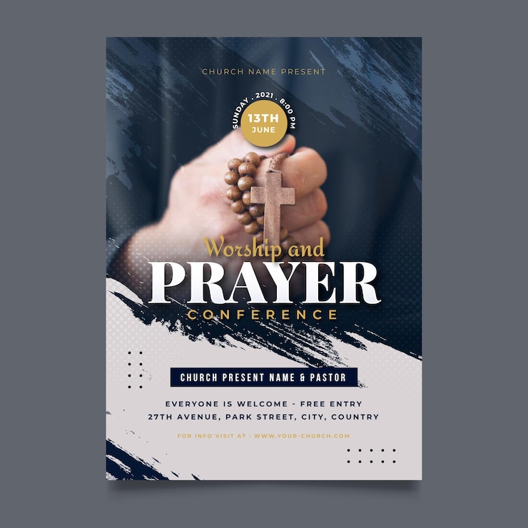 Free Vector flat design church flyer template
