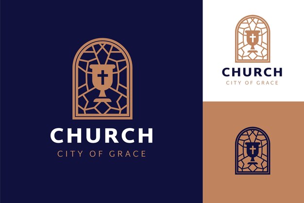 Flat design church logo template