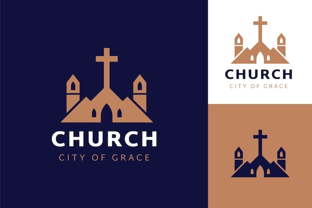 Flat design church logo template