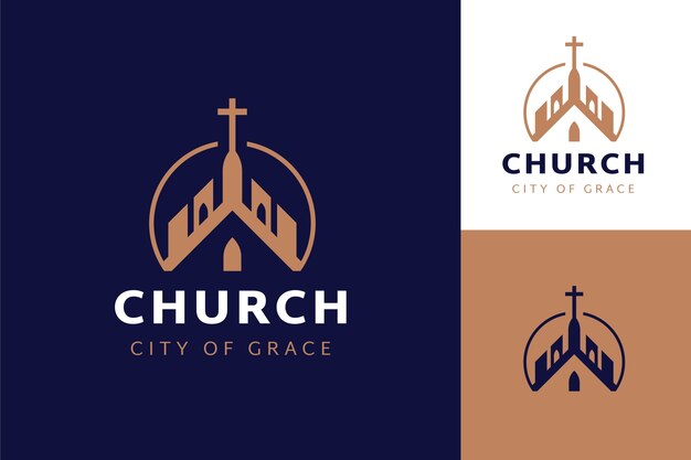 Flat design church logo template