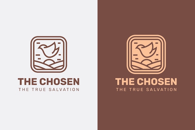 Flat design church logo template