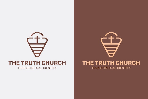 Modello di logo della chiesa dal design piatto