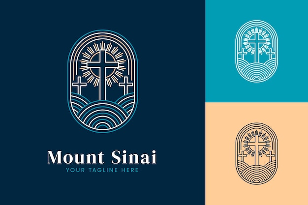 Flat design church logo template