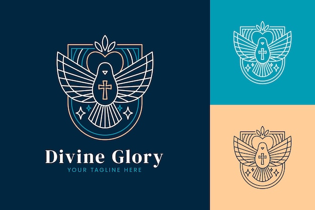 Vettore gratuito modello di logo della chiesa dal design piatto