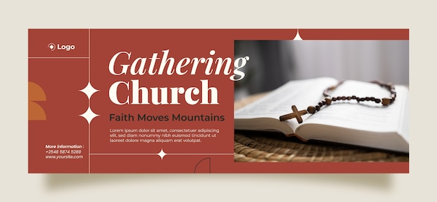 Бесплатное векторное изображение Обложка facebook для церковной молитвы в плоском дизайне