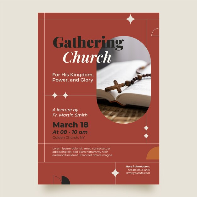 flat design church prayer invitation