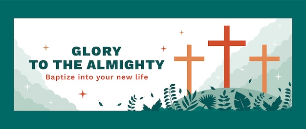 Flat design church twitter header