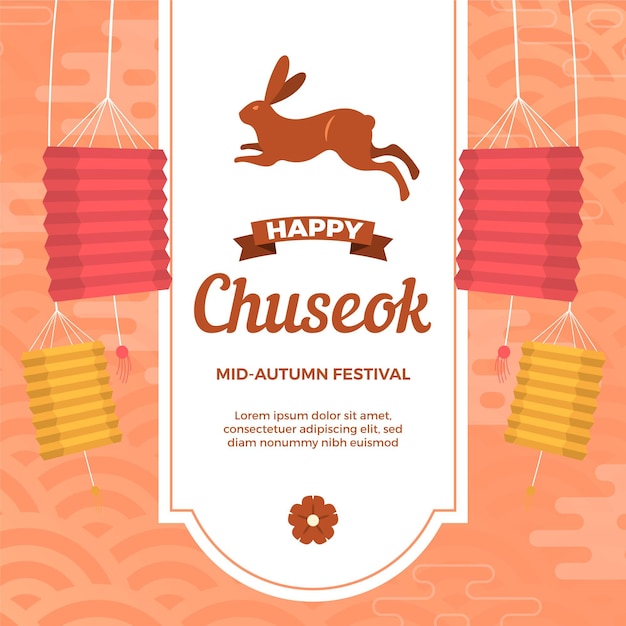 Flat design chuseok concept