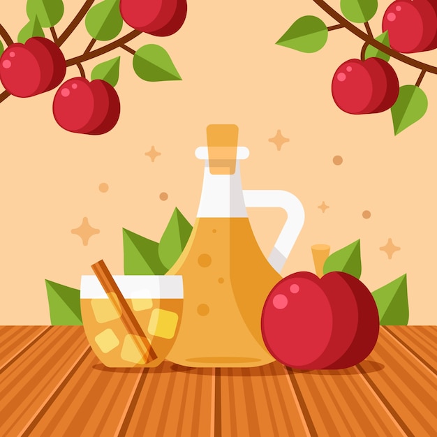 Free vector flat design cider illustration