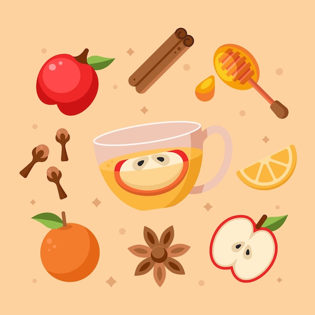 Free vector flat design cider illustration