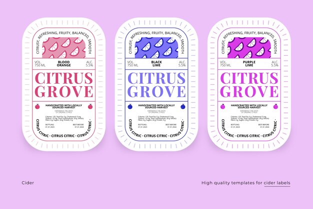 Flat design cider label template