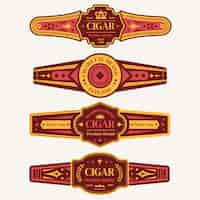 Free vector flat design cigar labels design