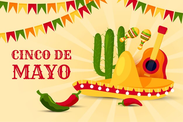 Free vector flat design cinco de mayo concept