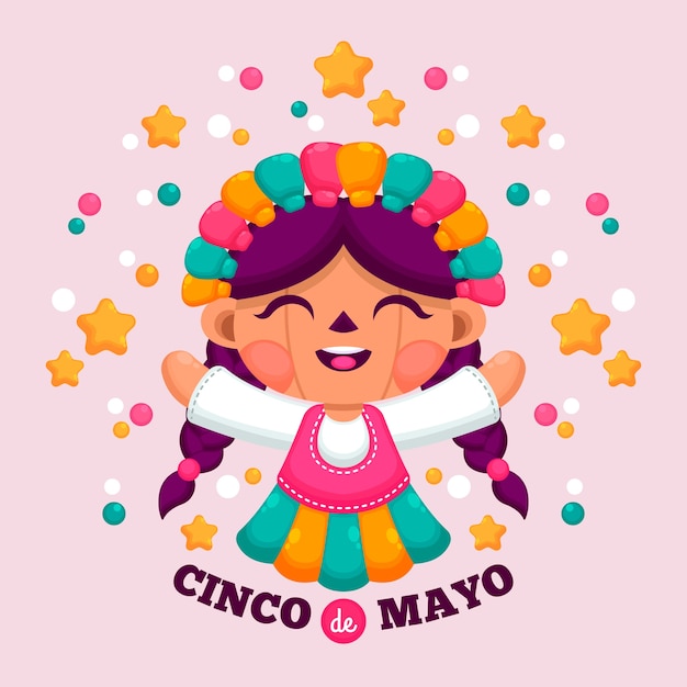 Free vector flat design cinco de mayo event