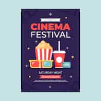 Free vector flat design cinema festival invitation