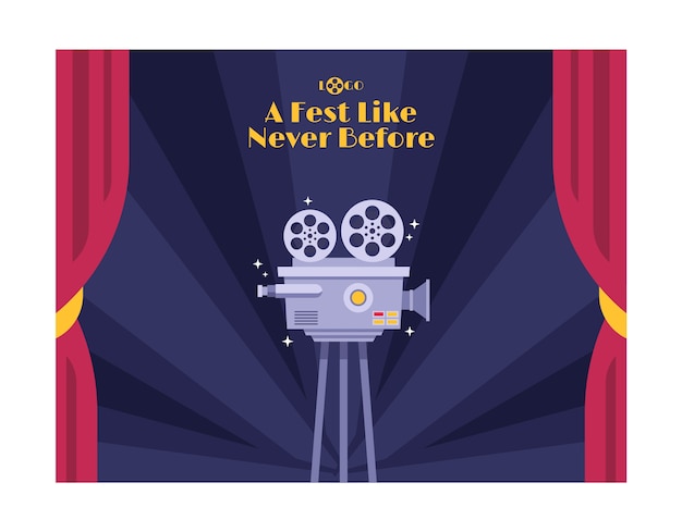 Flat design cinema festival photocall template