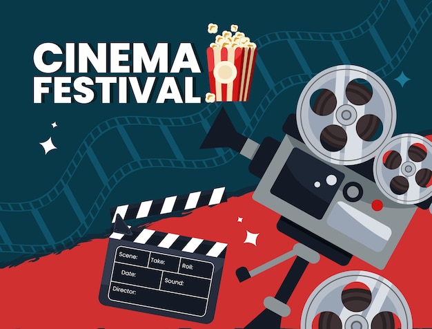 Free vector flat design cinema festival photocall