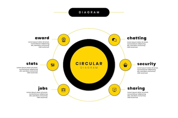 Flat design circular diagram infographic template