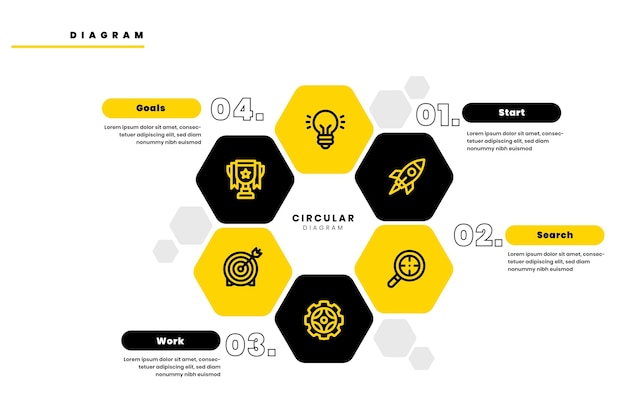 Flat design circular diagram