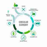 Free vector flat design circular economy infographic