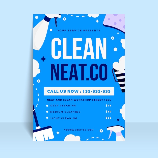 Free vector flat design cleaning service flyer template