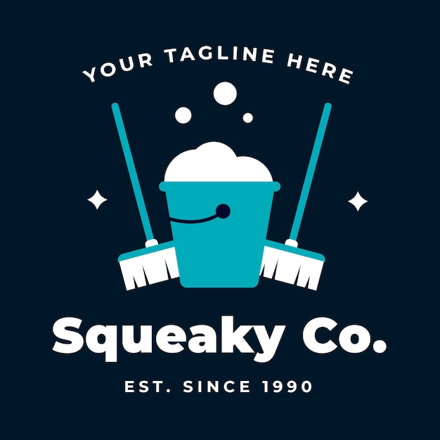 Flat design cleaning service logo
