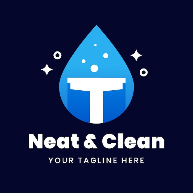 Free vector flat design cleaning service logo