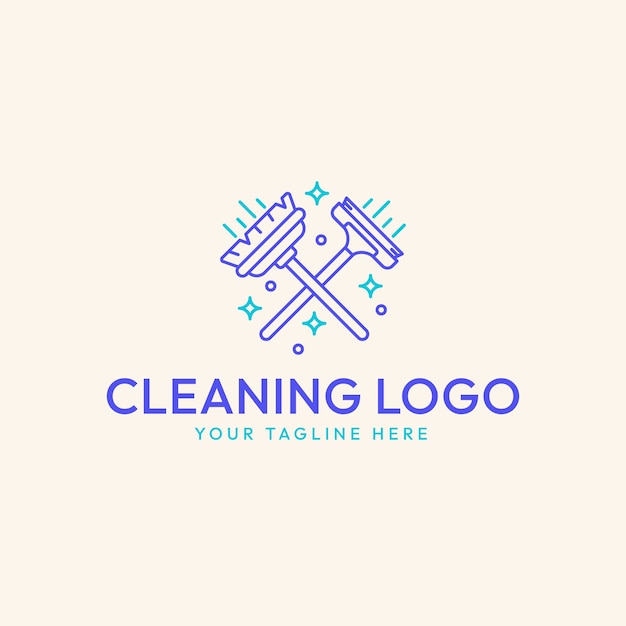 Free vector flat design cleaning service logo