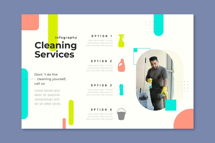 Free Vector flat design cleaning services infographic